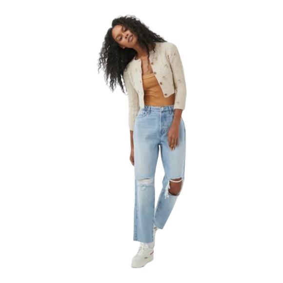 Urban Outfitters BDG Distressed Slim Straight Light Wash Jeans - Picture 1 of 4